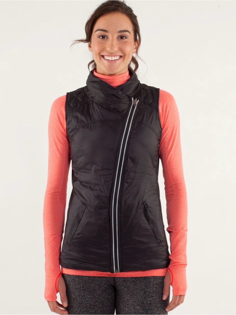 Lululemon What The Fluff Reversible Down Vest Black Run Puffer Women’s Size 6
